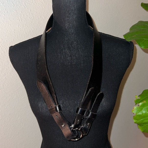 Ralph Lauren Women’s Classic Black Leather Belt with Silver Ring Buckle Medium main image 7